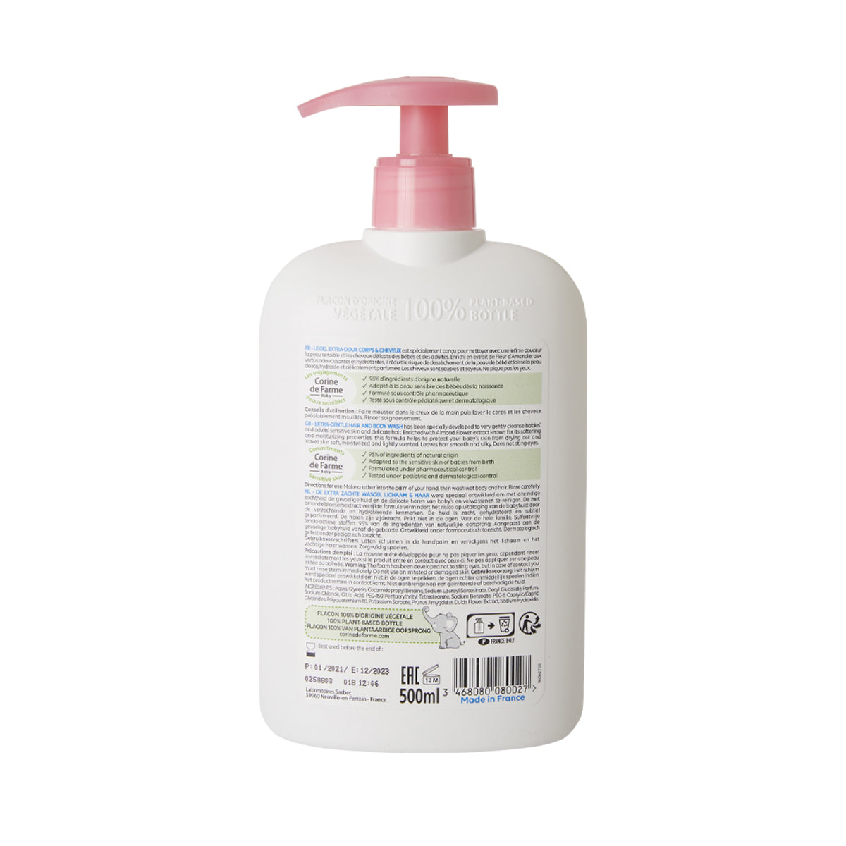 Corine de Farme Baby - Gel Ducha Extra Suave Cuerpo y Cabello 500 mL